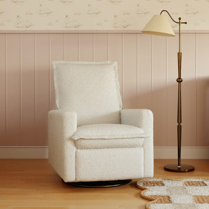 Babyletto Cali Flange Recliner and Swivel Glider - Cream Shearling