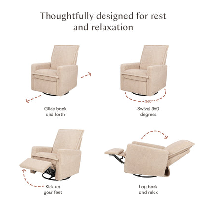 Babyletto Cali Flange Gliding Swivel Recliner - Chai Shearling - M20977CSG