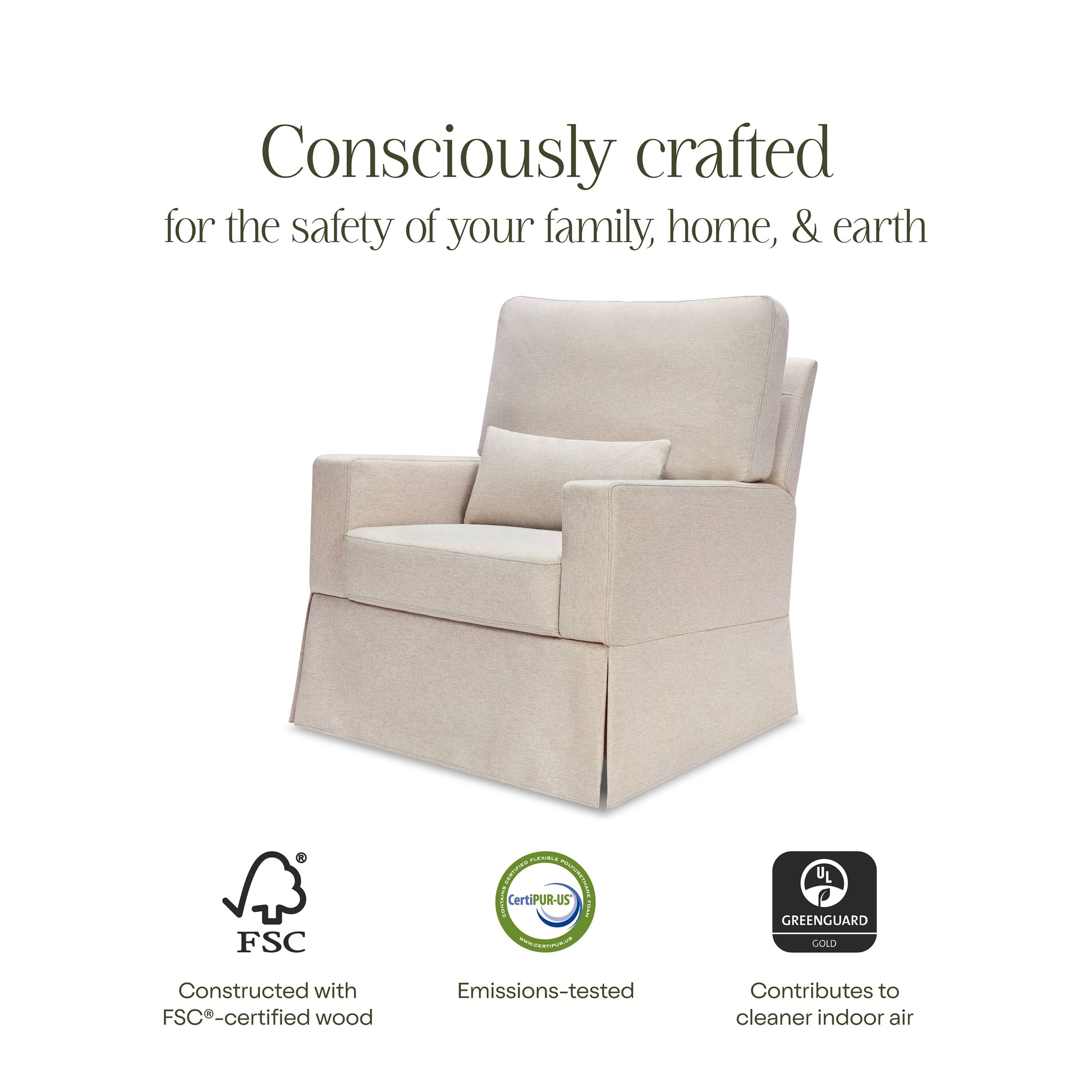 Namesake Crawford Recliner and Swivel Glider - Performance Beach Eco-Weave