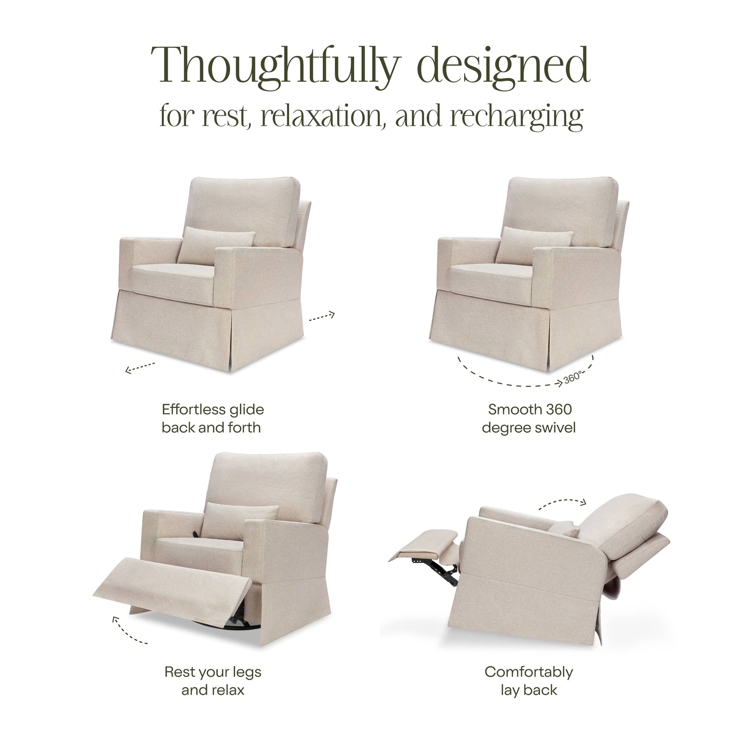 Namesake Crawford Recliner and Swivel Glider - Performance Beach Eco-Weave