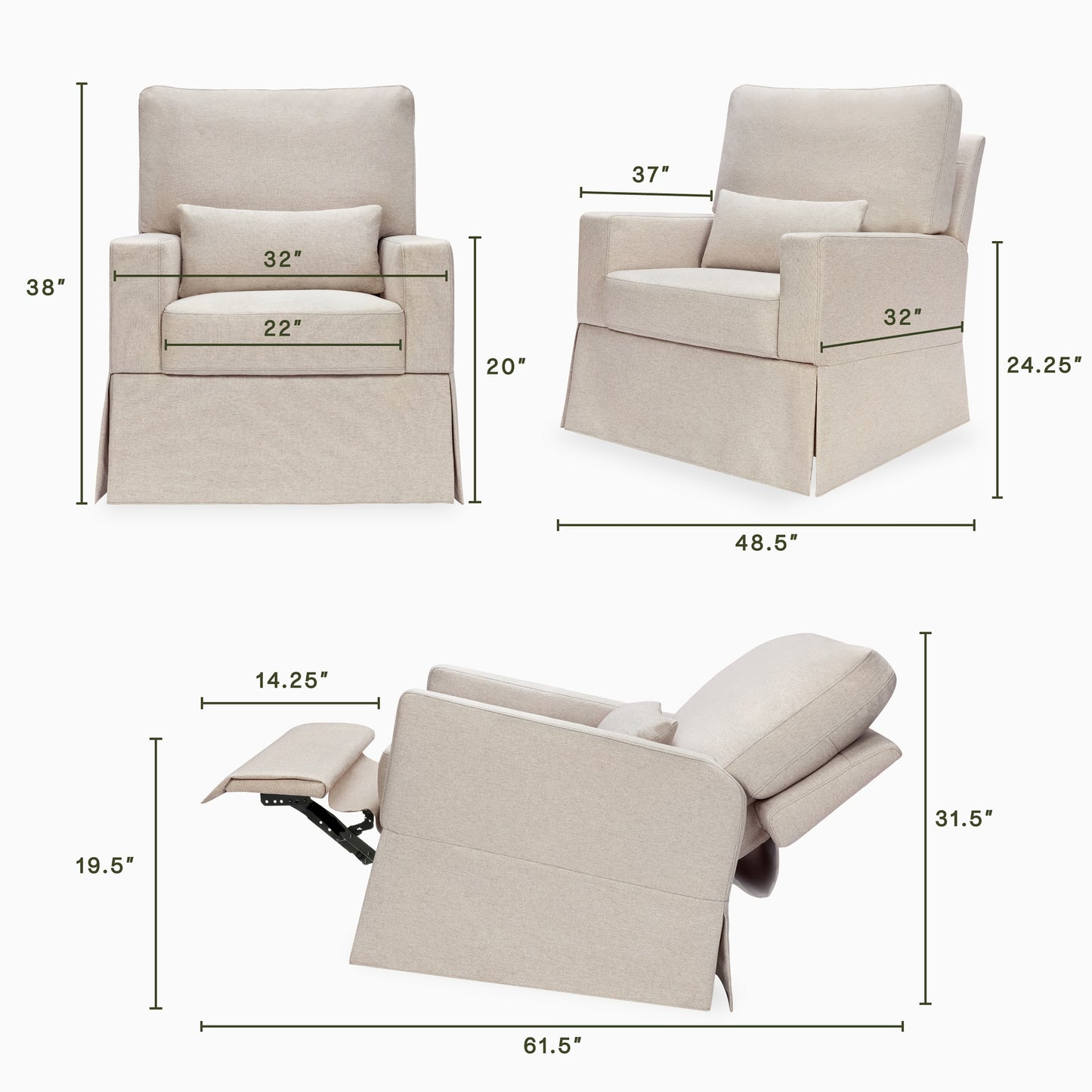 Namesake Crawford Recliner and Swivel Glider - Performance Beach Eco-Weave