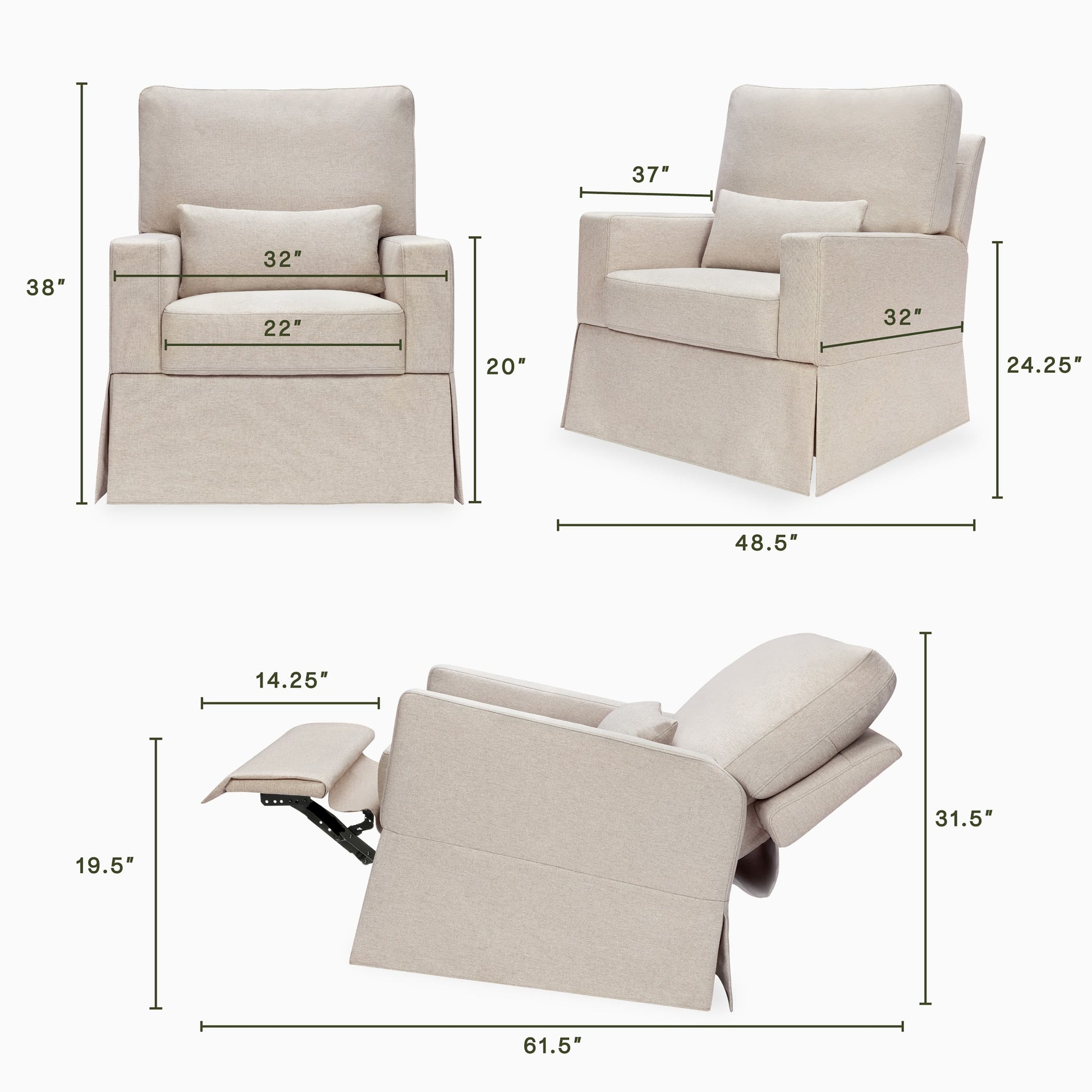 Namesake Crawford Recliner and Swivel Glider - Performance Beach Eco-Weave