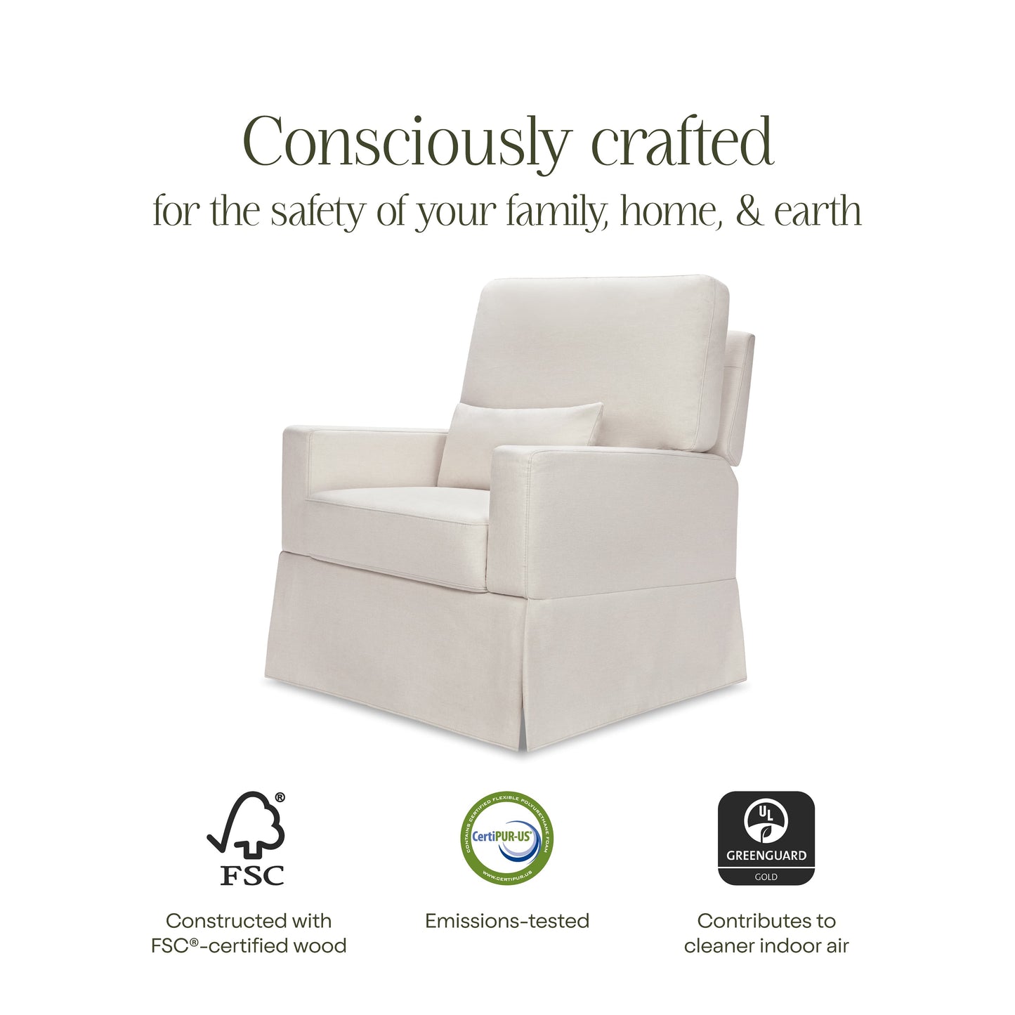 Namesake Crawford Recliner and Swivel Glider - Performance Cream Eco-Weave