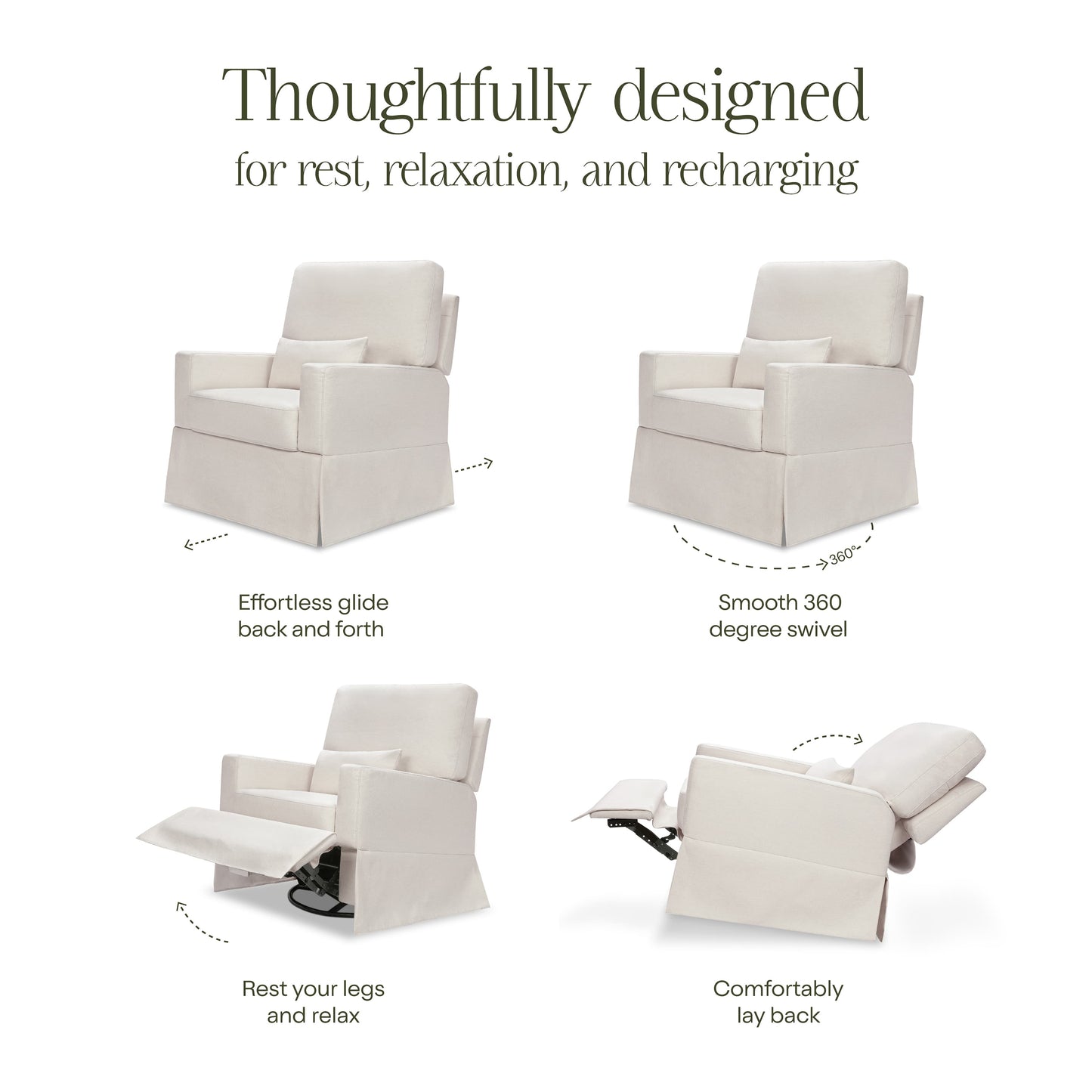 Namesake Crawford Recliner and Swivel Glider - Performance Cream Eco-Weave