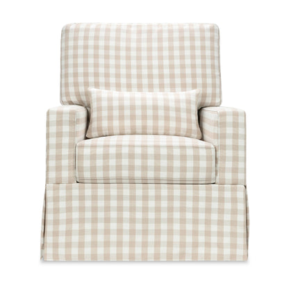 Namesake Crawford Recliner and Swivel Glider - Tan Gingham