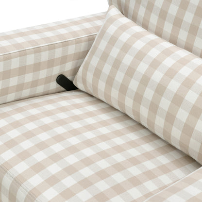 Namesake Crawford Recliner and Swivel Glider - Tan Gingham