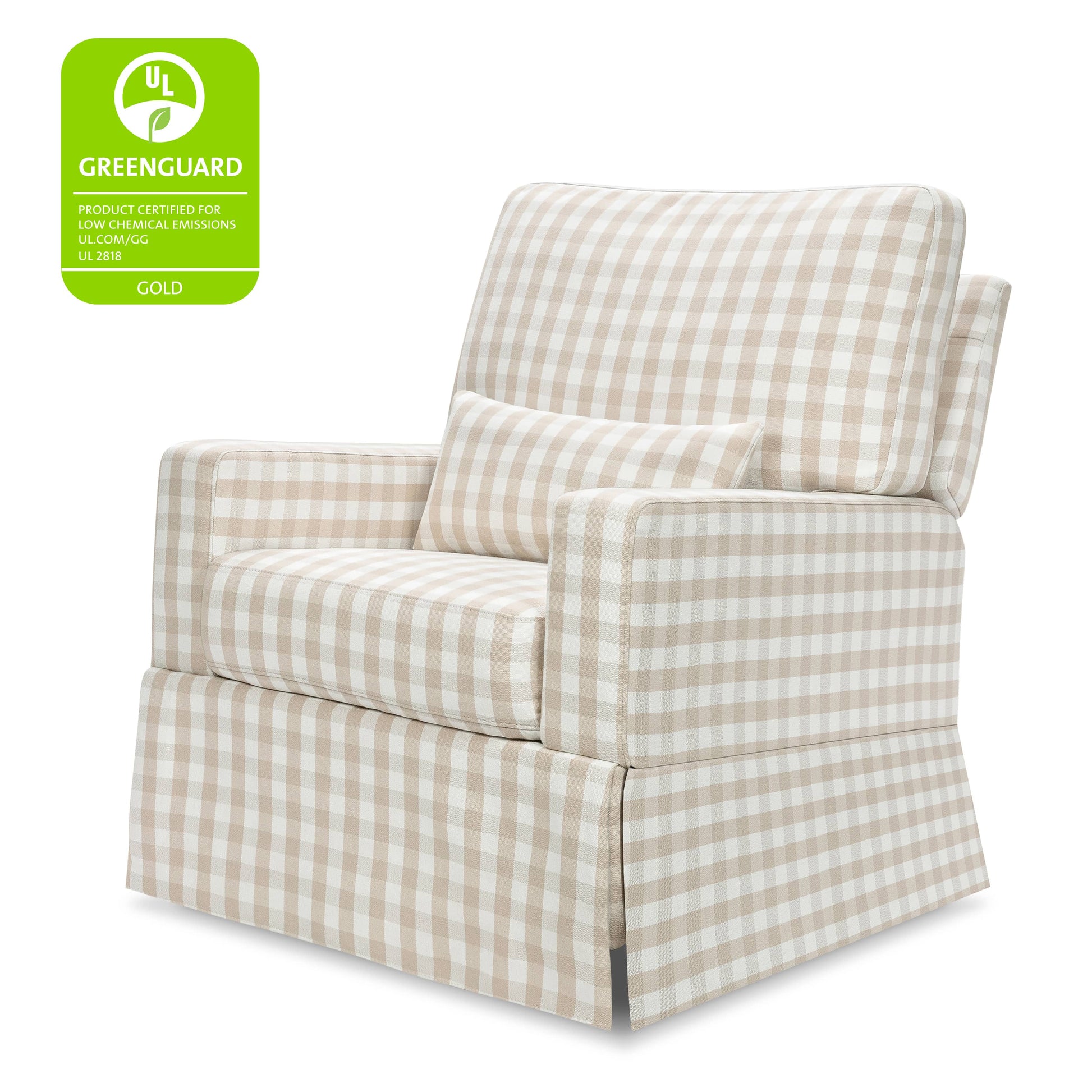 Namesake Crawford Recliner and Swivel Glider - Tan Gingham