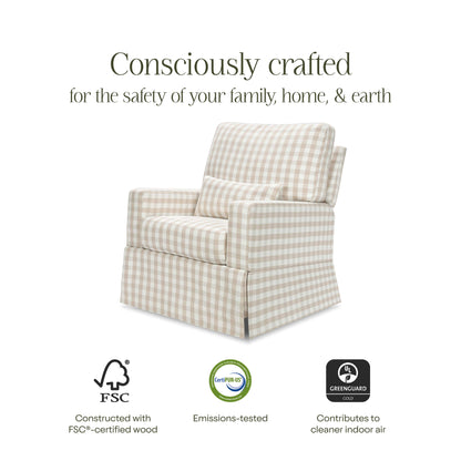 Namesake Crawford Recliner and Swivel Glider - Tan Gingham