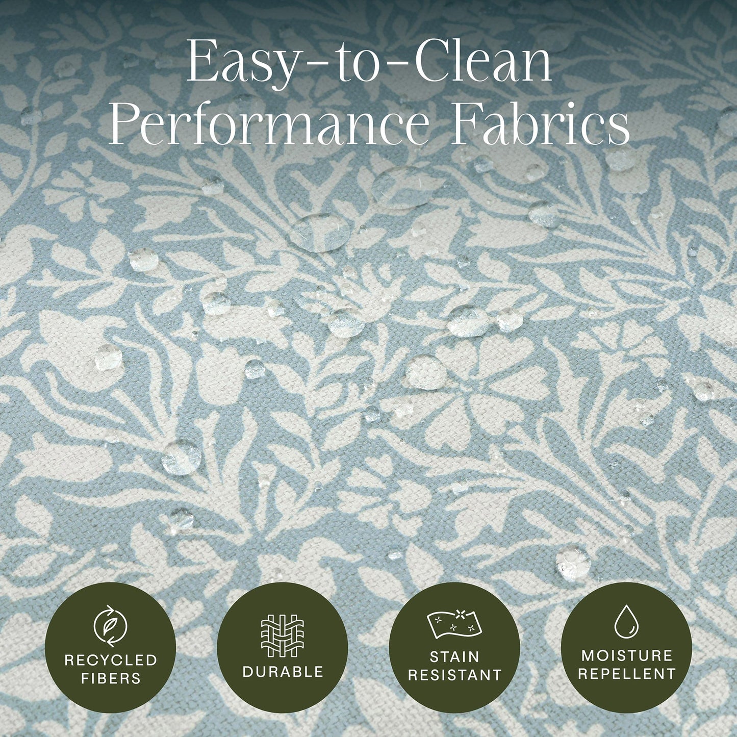 Morris & Co. x Namesake Crawford Gliding Ottoman - Bellflowers in Powdered Blue - M21785BPB