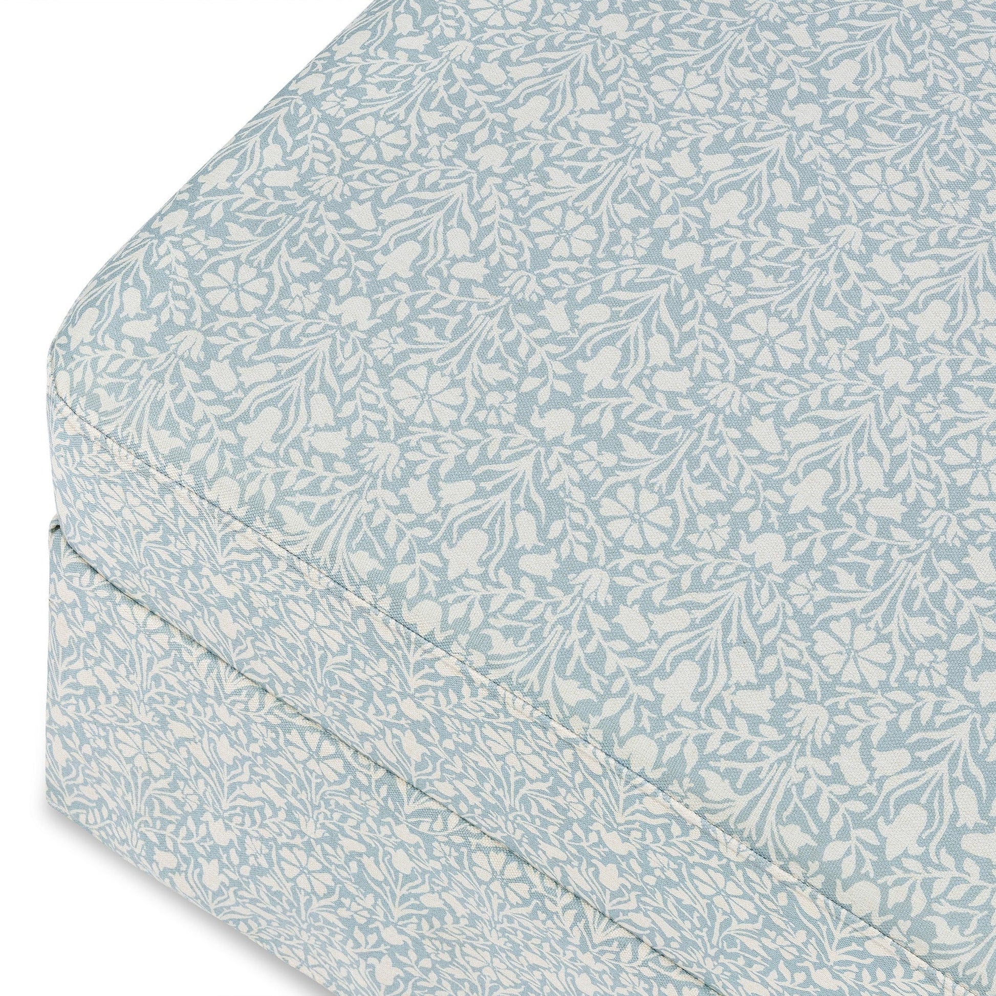 Morris & Co. x Namesake Crawford Gliding Ottoman - Bellflowers in Powdered Blue - M21785BPB