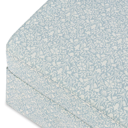 Morris & Co. x Namesake Crawford Gliding Ottoman - Bellflowers in Powdered Blue - M21785BPB