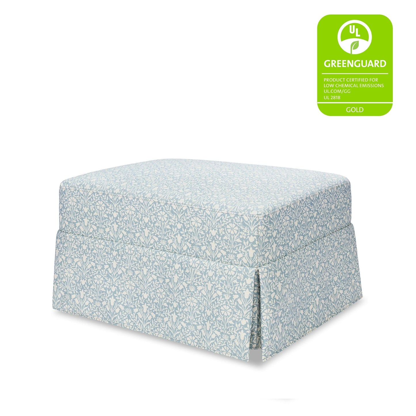 Morris & Co. x Namesake Crawford Gliding Ottoman - Bellflowers in Powdered Blue - M21785BPB