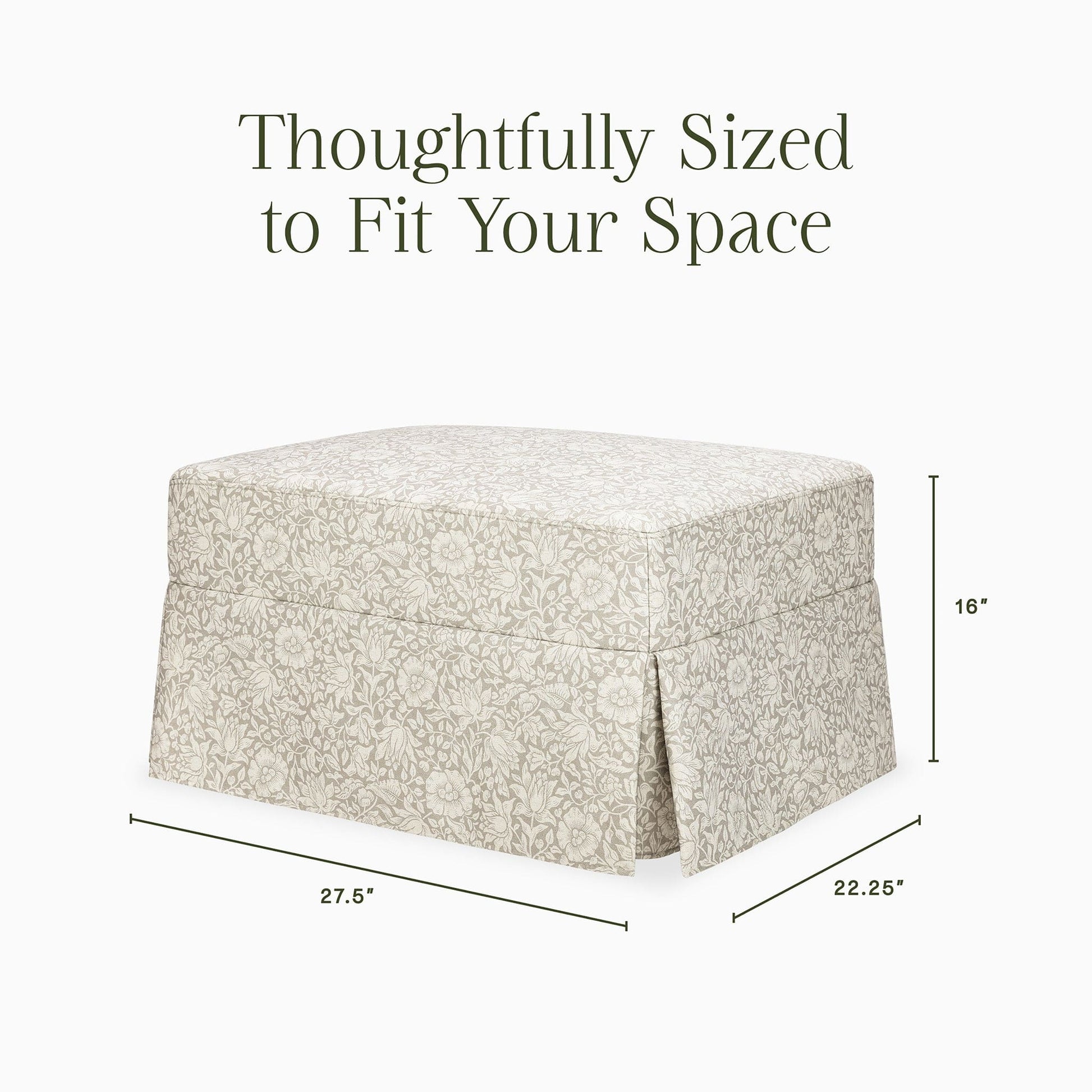 Morris & Co. x Namesake Crawford Gliding Ottoman - Mallow in Ash - M21785MA