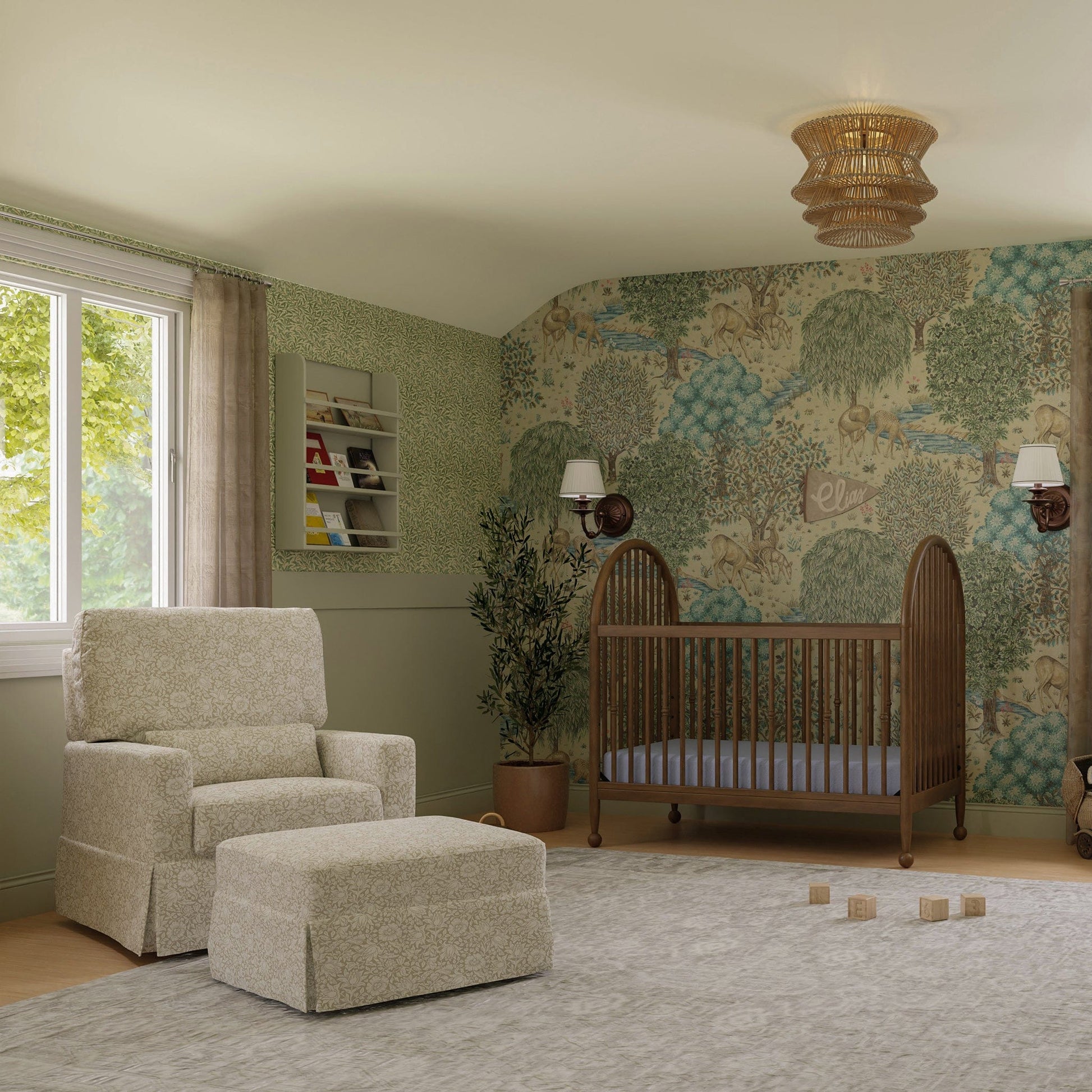 Morris & Co. x Namesake Crawford Gliding Ottoman - Mallow in Ash - M21785MA