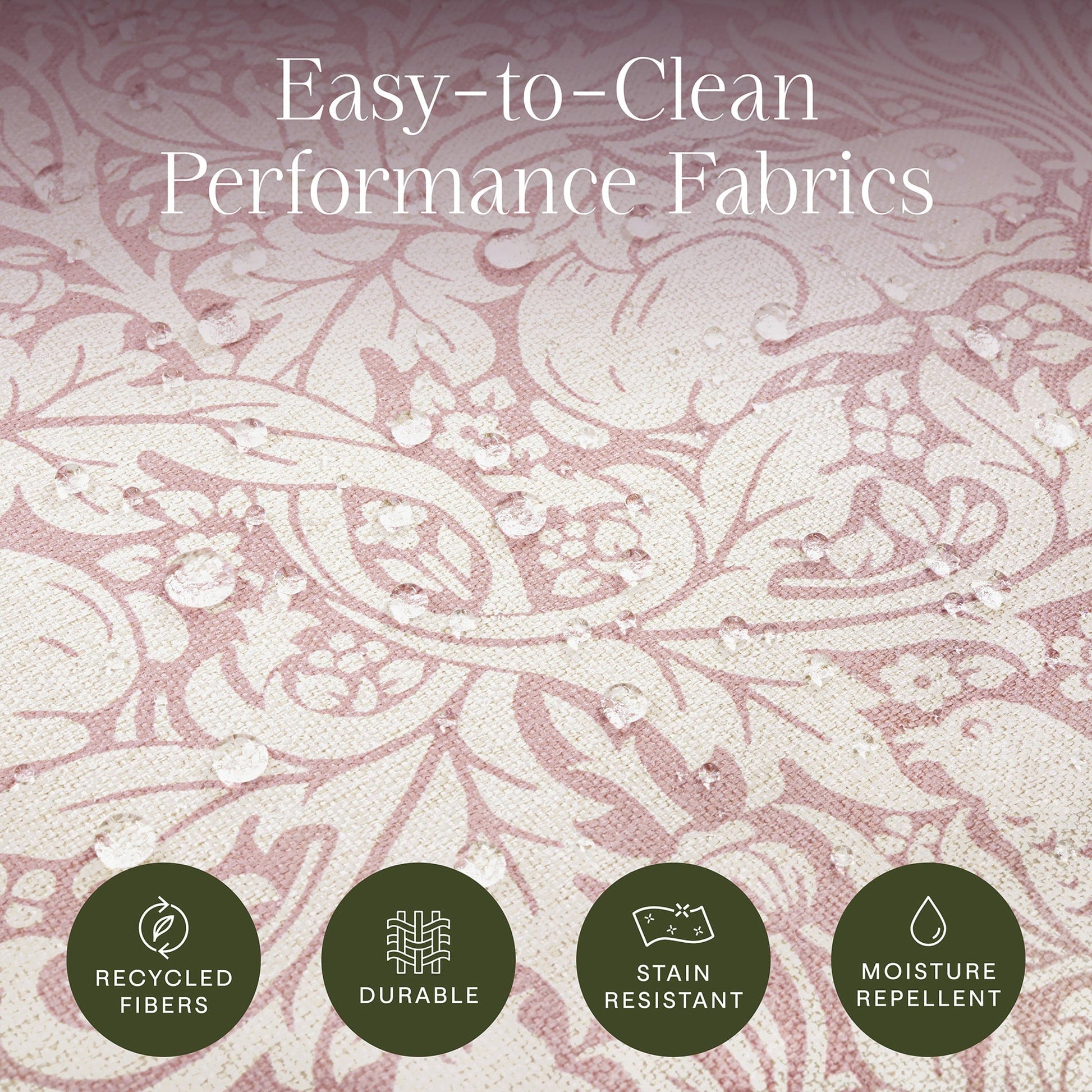 Morris & Co. x Namesake Crawford Gliding Ottoman - Pure Brer Rabbit in Rose - M21785PBRR