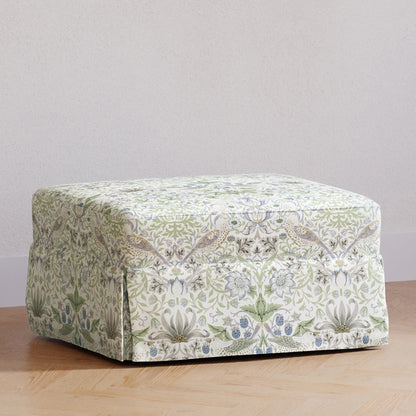 Morris & Co. x Namesake Crawford Gliding Ottoman - Strawberry Thief in Fig & Thyme - M21785TTFT
