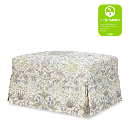 Morris & Co. x Namesake Crawford Gliding Ottoman - Strawberry Thief in Fig & Thyme - M21785TTFT
