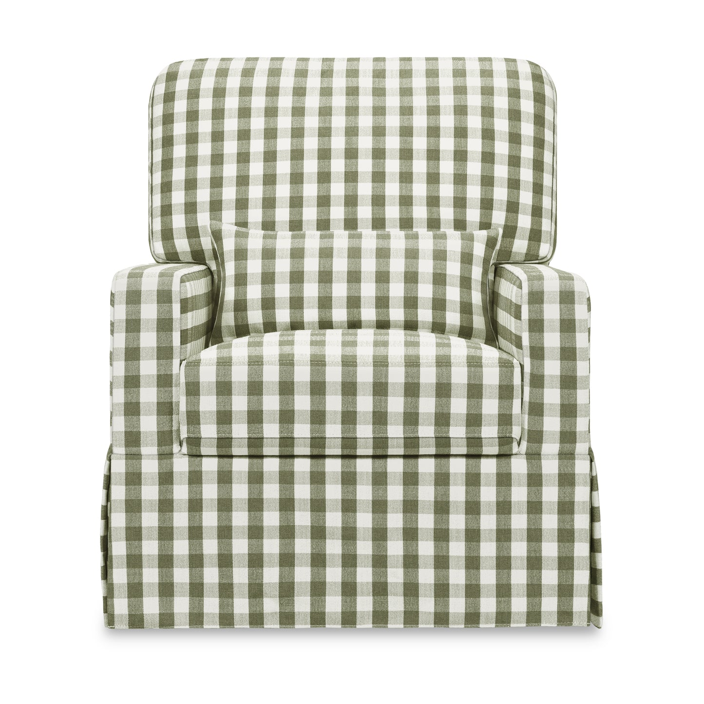 Namesake Crawford Pillowback Comfort Swivel Glider - Moss Green Gingham