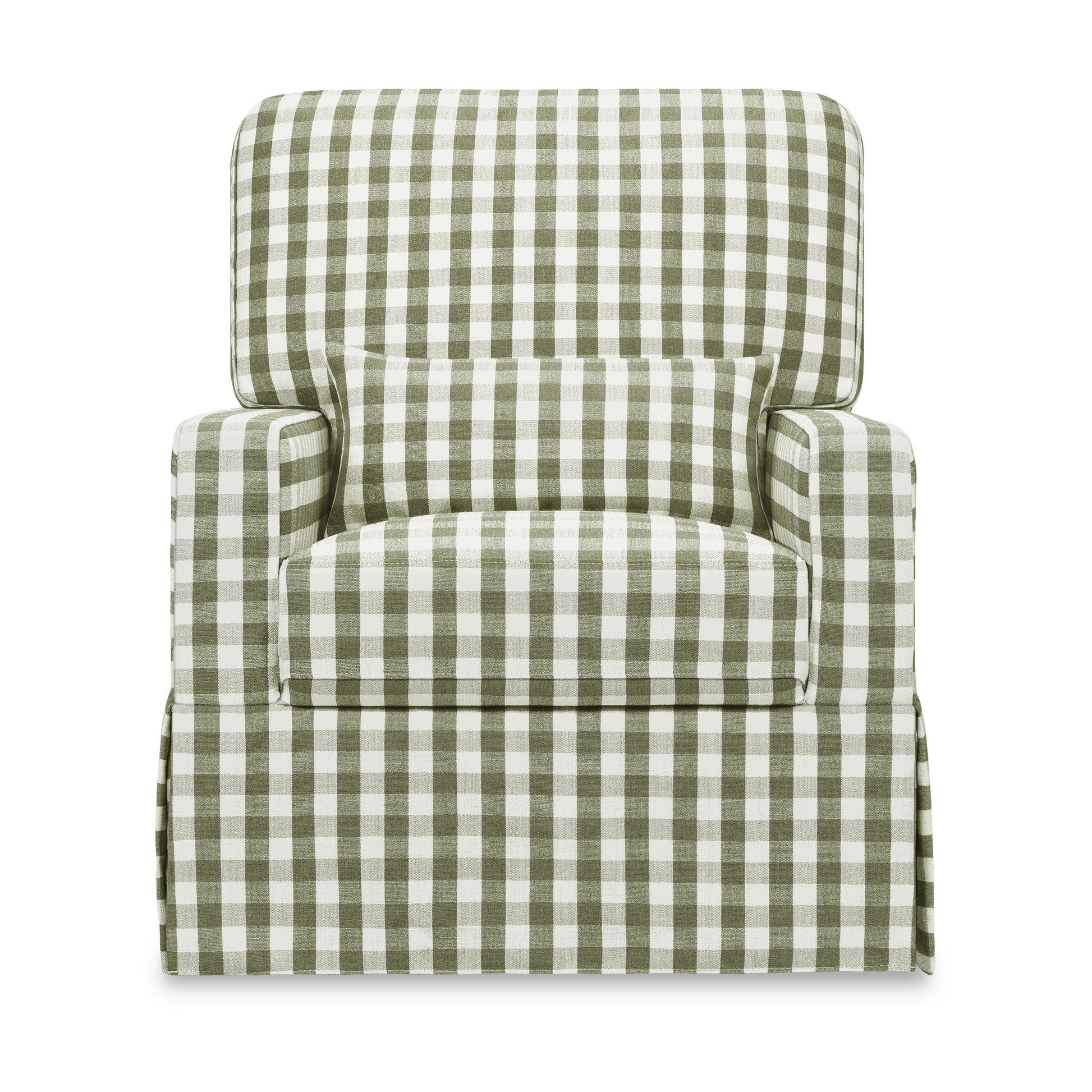 Namesake Crawford Pillowback Comfort Swivel Glider - Moss Green Gingham