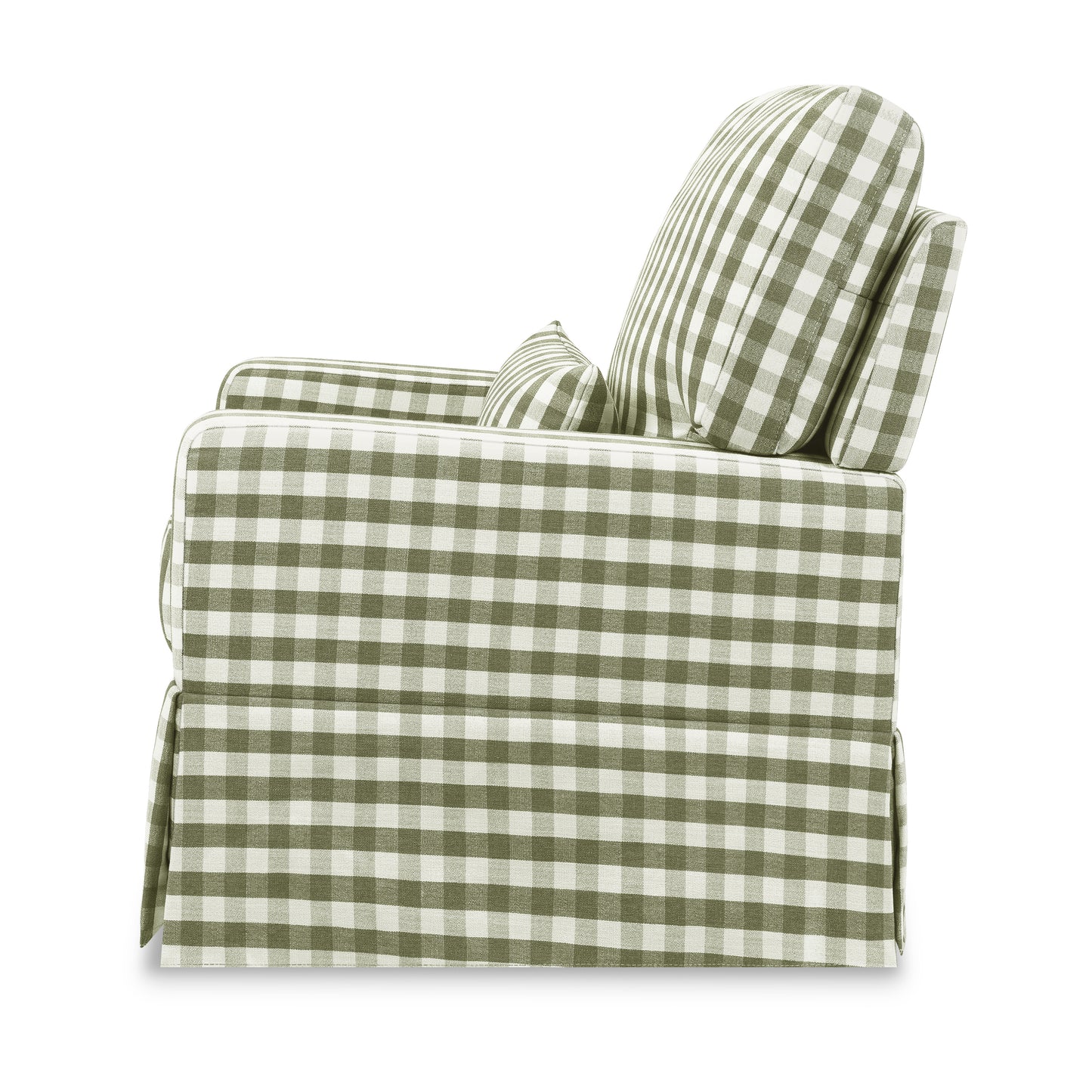 Namesake Crawford Pillowback Comfort Swivel Glider - Moss Green Gingham