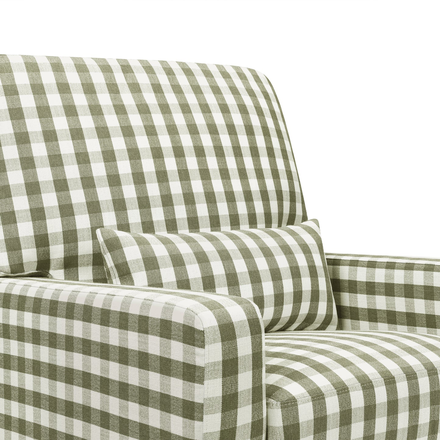 Namesake Crawford Pillowback Comfort Swivel Glider - Moss Green Gingham