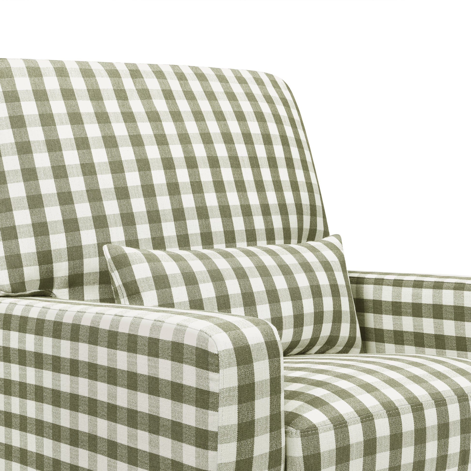 Namesake Crawford Pillowback Comfort Swivel Glider - Moss Green Gingham