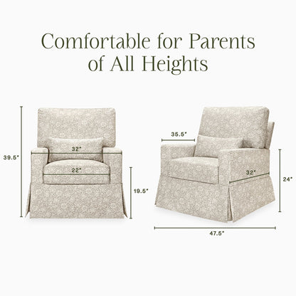 Morris & Co. x Namesake Crawford Pillowback Comfort Swivel Glider - Mallow in Ash - M21787MA