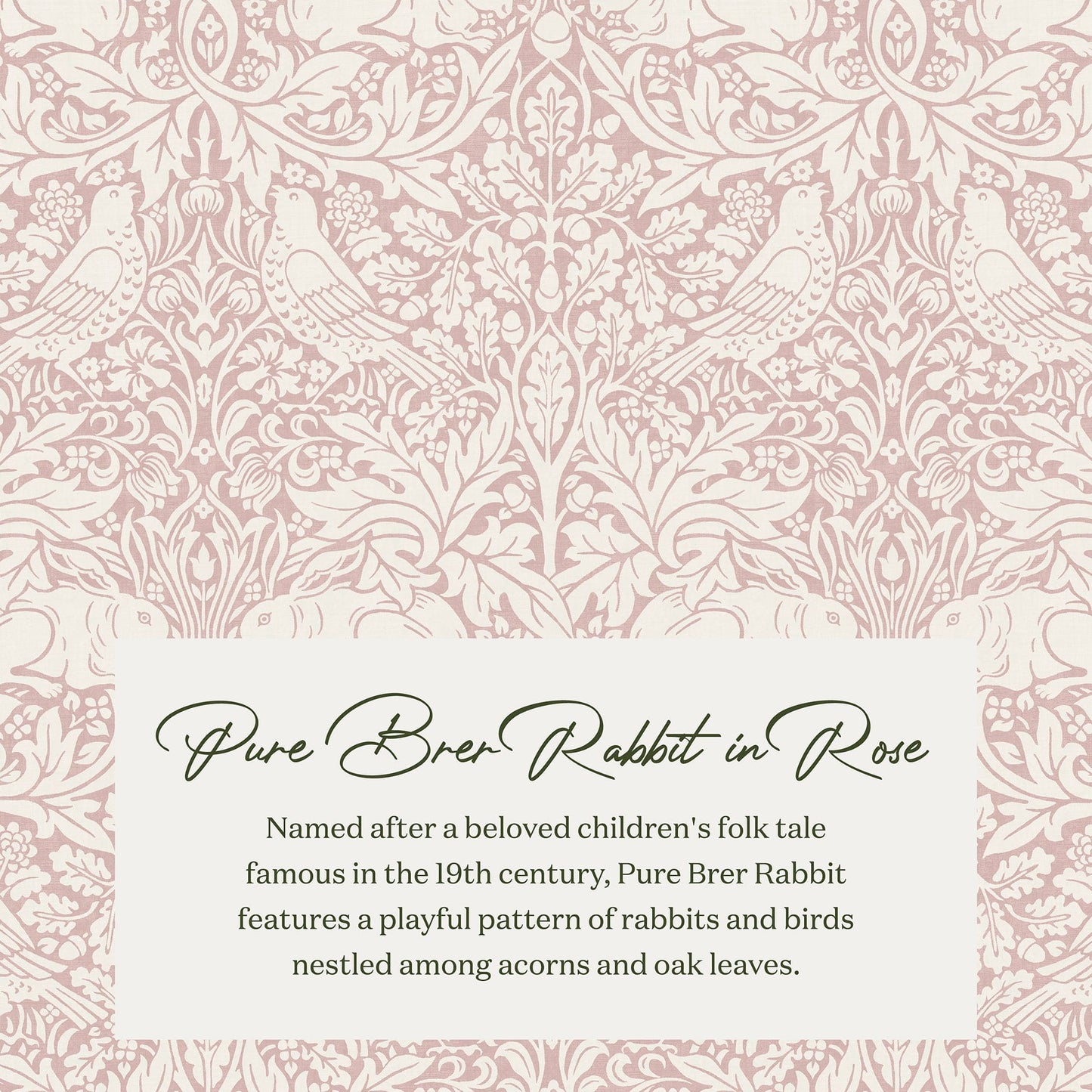 Morris & Co. x Namesake Crawford Pillowback Comfort Swivel Glider - Pure Brer Rabbit in Rose - M21787PBRR