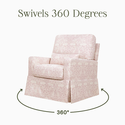 Morris & Co. x Namesake Crawford Pillowback Comfort Swivel Glider - Pure Brer Rabbit in Rose - M21787PBRR