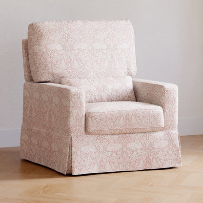 Morris & Co. x Namesake Crawford Pillowback Comfort Swivel Glider - Pure Brer Rabbit in Rose - M21787PBRR