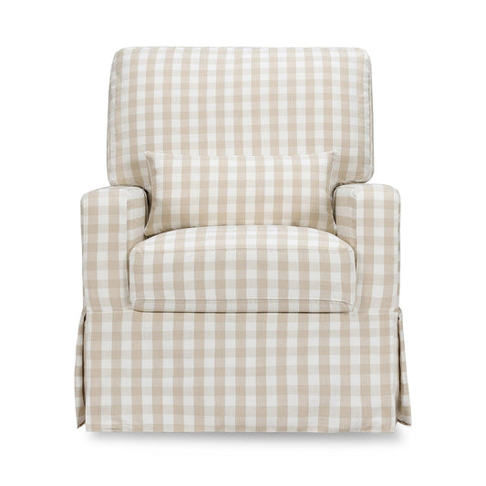 Namesake Crawford Pillowback Comfort Swivel Glider - Tan Gingham - M21787TGH