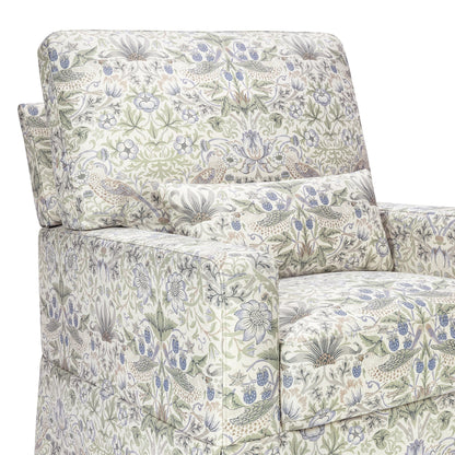 Morris & Co. x Namesake Crawford Pillowback Comfort Swivel Glider - Strawberry Thief in Fig & Thyme - M21787TTFT