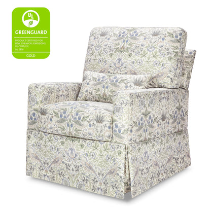 Morris & Co. x Namesake Crawford Pillowback Comfort Swivel Glider - Strawberry Thief in Fig & Thyme - M21787TTFT