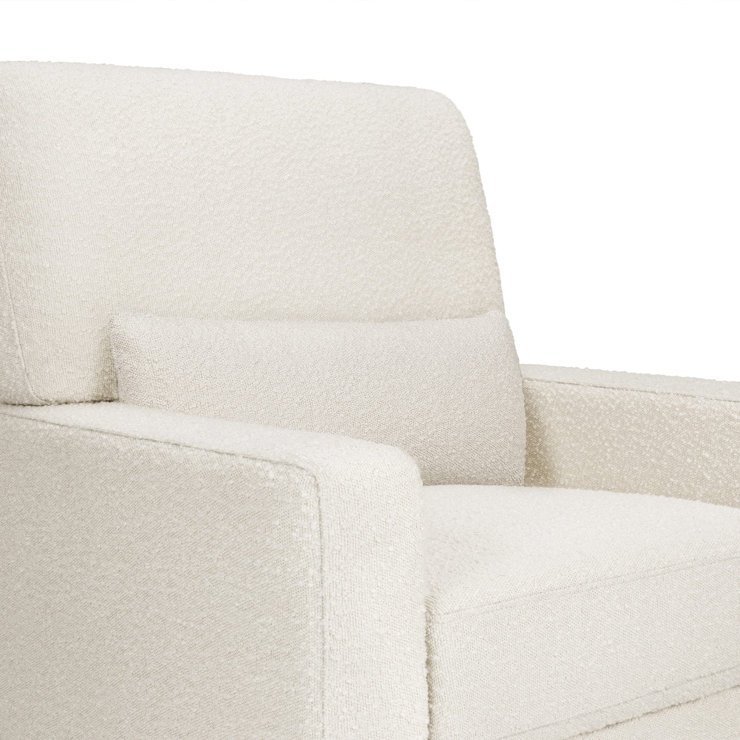 Namesake Crawford Pillowback Comfort Swivel Glider | Boucle with Tassel Fringe - Ivory Boucle with Ivory Tassel Fringe