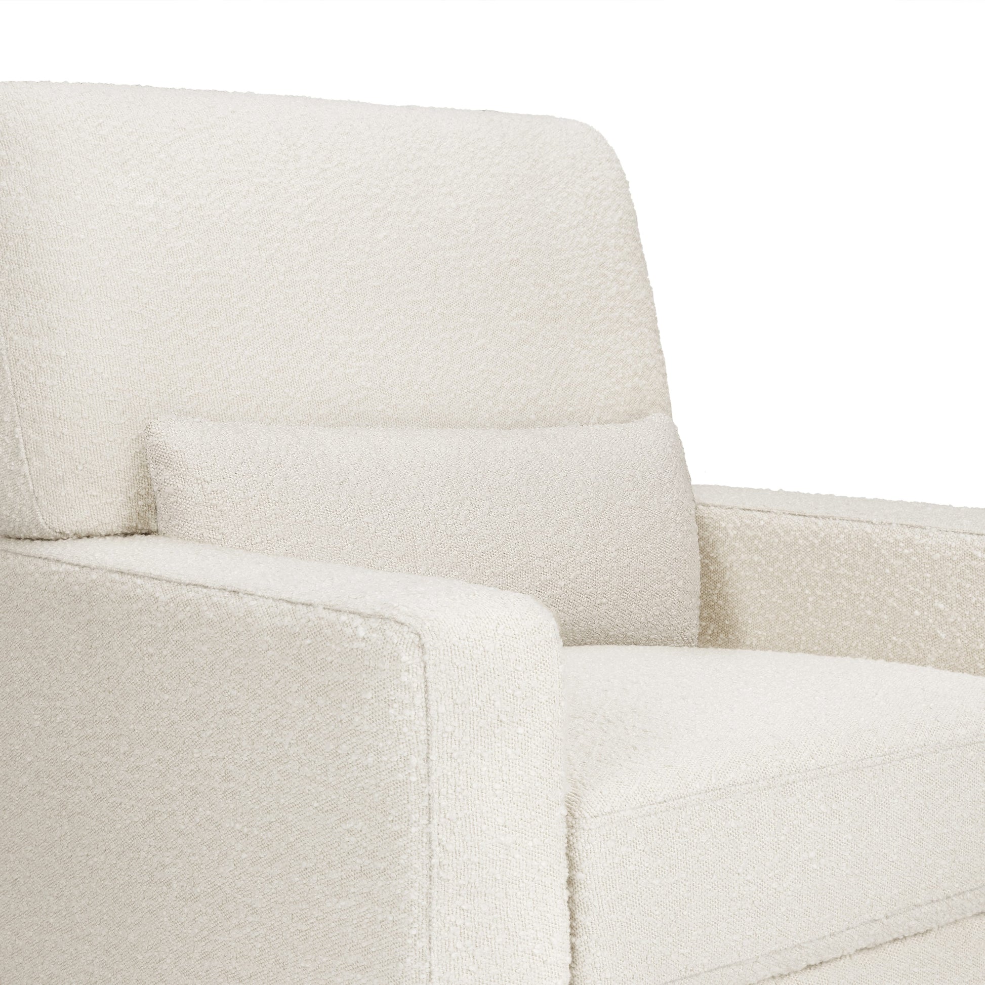Namesake Crawford Pillowback Comfort Swivel Glider | Boucle with Tassel Fringe - Ivory Boucle with Ivory Tassel Fringe