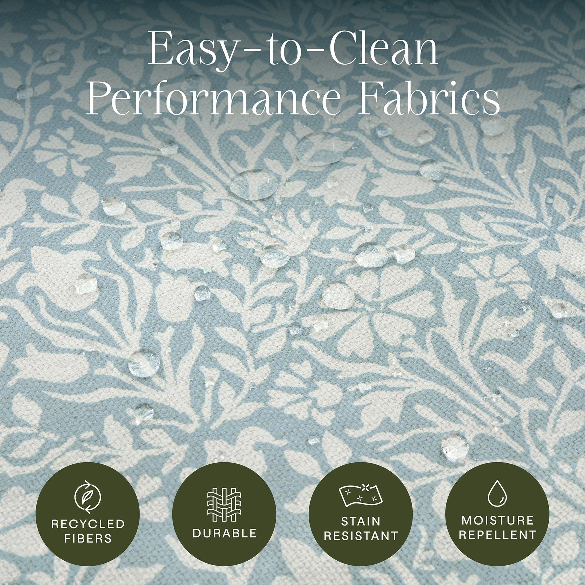 Morris & Co. x Namesake Crewe Swivel Glider Recliner - Bellflowers in Powdered Blue - M22287BPBDB