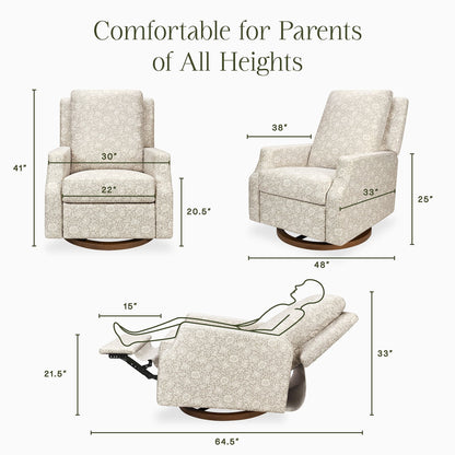 Morris & Co. x Namesake Crewe Swivel Glider Recliner - Mallow in Ash - M22287MADB
