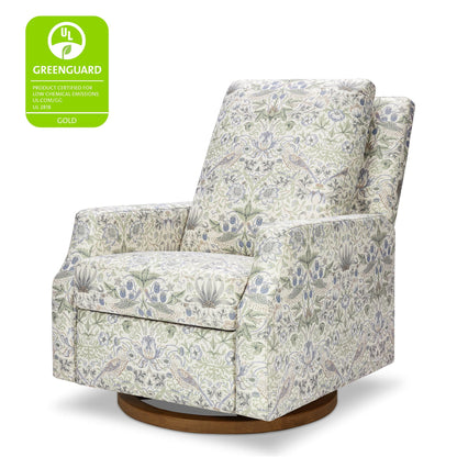 Morris & Co. x Namesake Crewe Swivel Glider Recliner - Strawberry Thief in Fig & Thyme - M22287TTFTDB