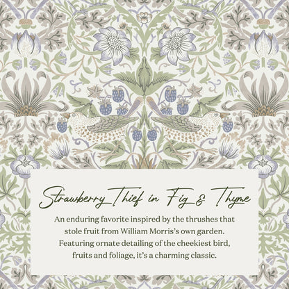 Morris & Co. x Namesake Crewe Swivel Glider Recliner - Strawberry Thief in Fig & Thyme - M22287TTFTDB