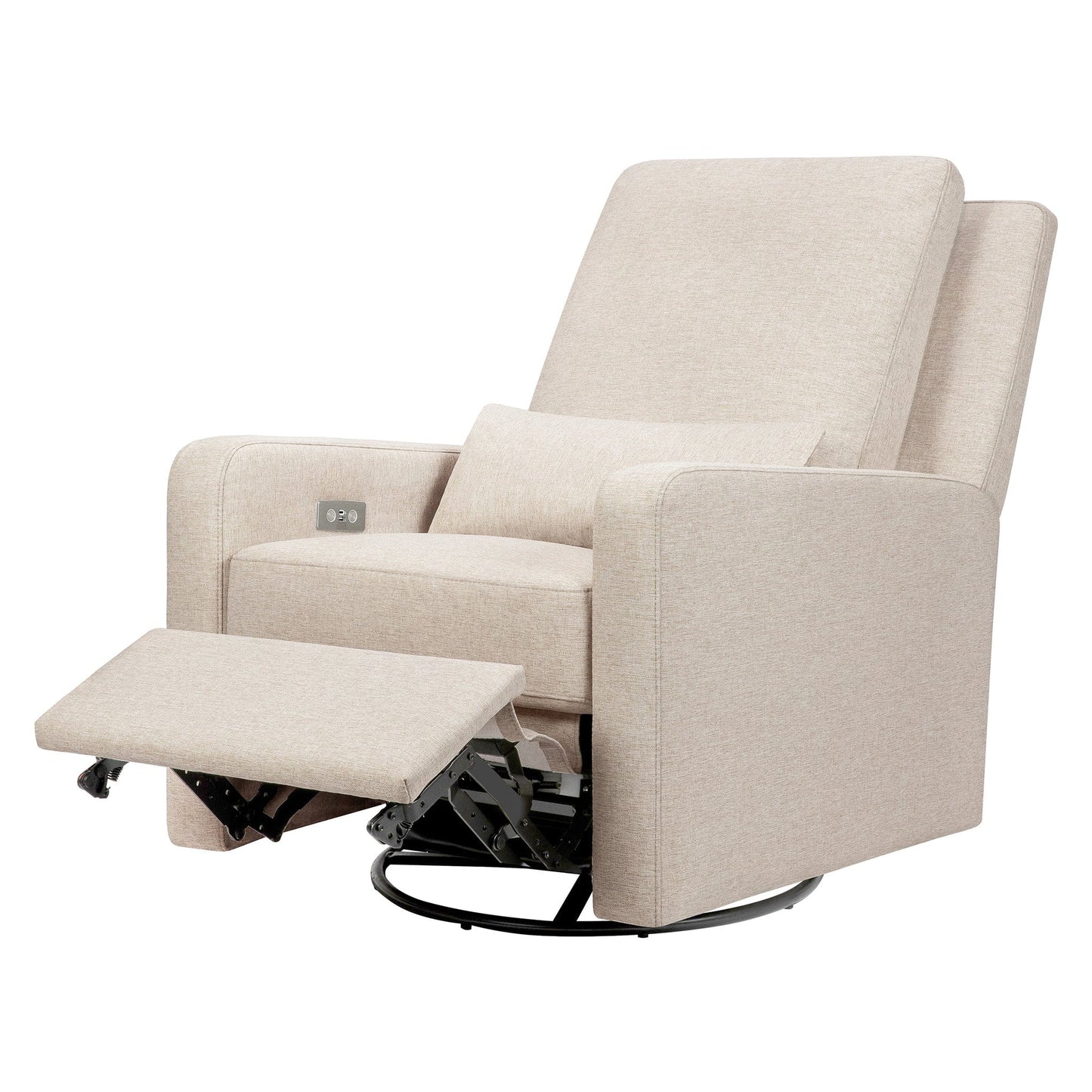 Babyletto Sigi Electronic Recliner and Swivel Glider w/ USB - Performance Beach Eco-Weave - M23085PBEW
