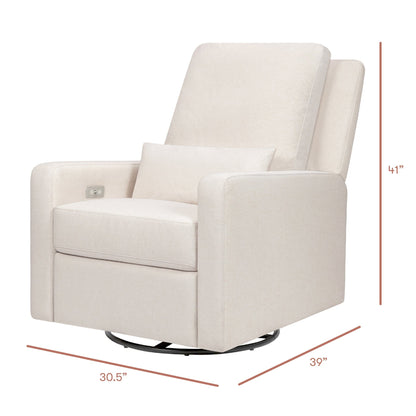 Babyletto Sigi Electronic Recliner and Swivel Glider w/ USB - Performance Cream Eco-Weave - M23085PCMEW