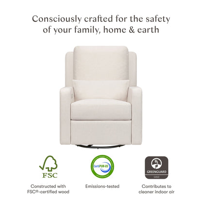 Babyletto Sigi Electronic Recliner and Swivel Glider w/ USB - Performance Cream Eco-Weave - M23085PCMEW