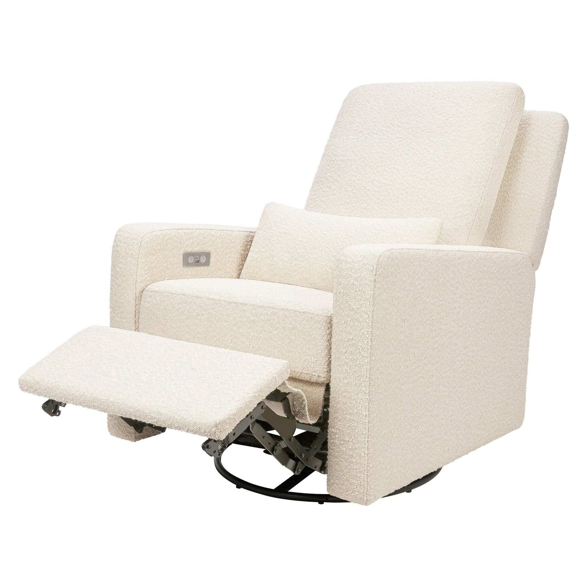 Babyletto Sigi Electronic Recliner and Swivel Glider w/ USB - Performance Ivory Boucle - M23085PWB