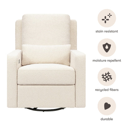 Babyletto Sigi Electronic Recliner and Swivel Glider w/ USB - Performance Ivory Boucle - M23085PWB