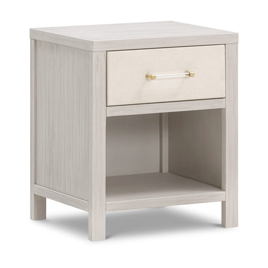 Namesake Eloise Assembled Nightstand - White Driftwood and Performance Pearl Eco-Weave