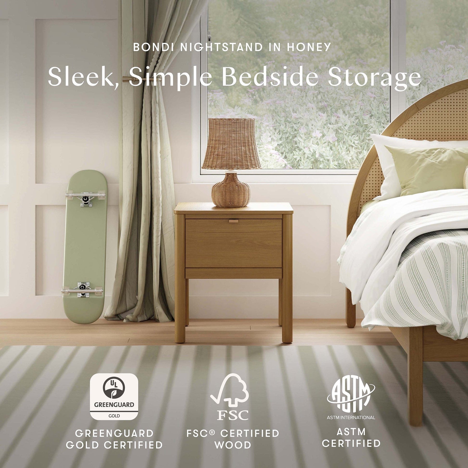 Babyletto Bondi Assembled Nightstand - Honey - M25960HY