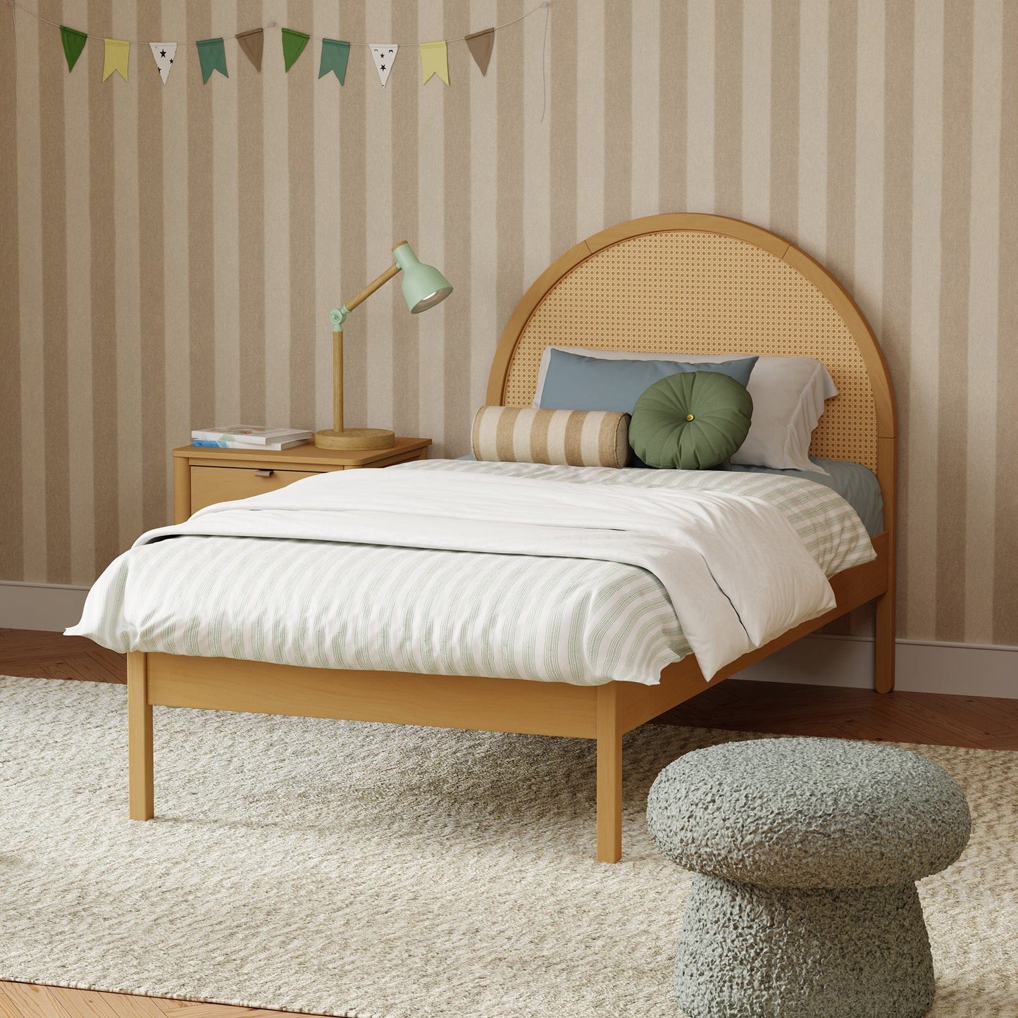 Babyletto Bondi Cane Twin Bed - Honey with Natural Cane - M25969HYNC