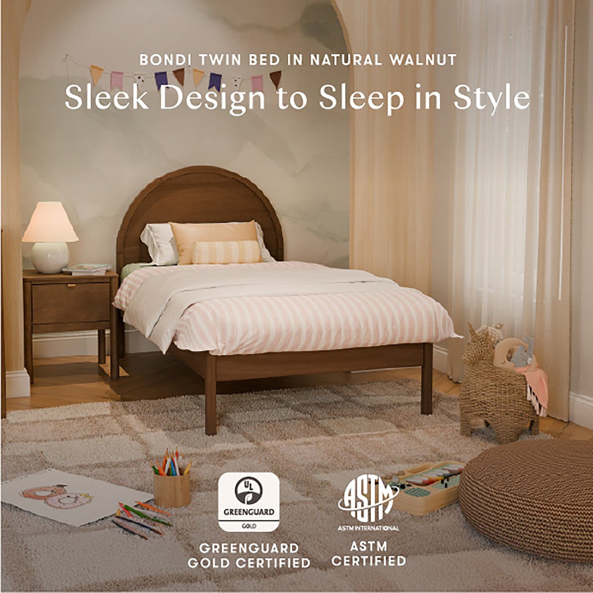 Babyletto Bondi Twin Bed - Natural Walnut - M25969NL