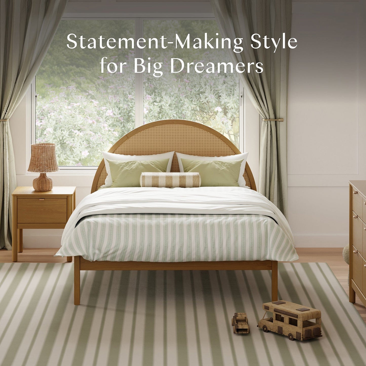 Babyletto Bondi Cane Full Bed - Honey with Natural Cane - M25996HYNC