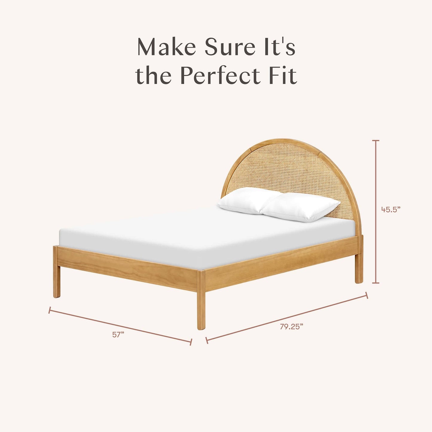 Babyletto Bondi Cane Full Bed - Honey with Natural Cane - M25996HYNC